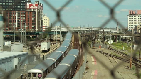 Trains in Queens, NYC Video stock 49837462