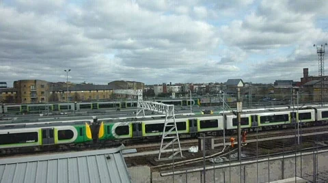 Trains on railway. Stock Footage 646554