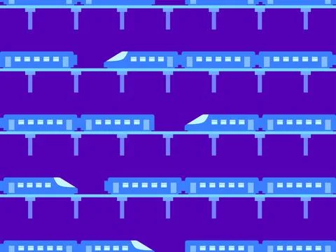 Trains seamless pattern. Railway road, background with railway transport. T.. イラスト素材