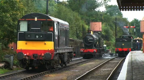 Trains in the station Stock Footage 268781
