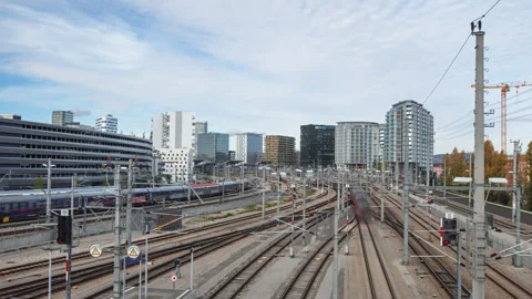Trains timelapse, Vienna. Stock Footage 255975461
