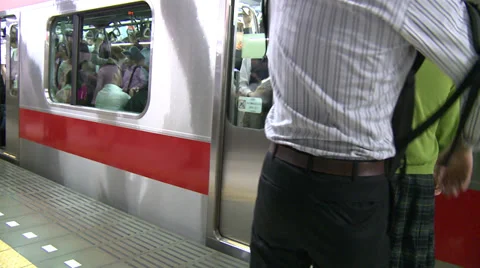 Trains in Tokyo Stock Footage 32238938