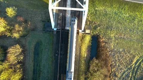 Trains top view Stock Footage 89013314