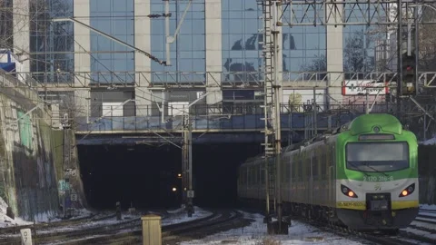 Trains in a tunnel Stock Footage 147749406