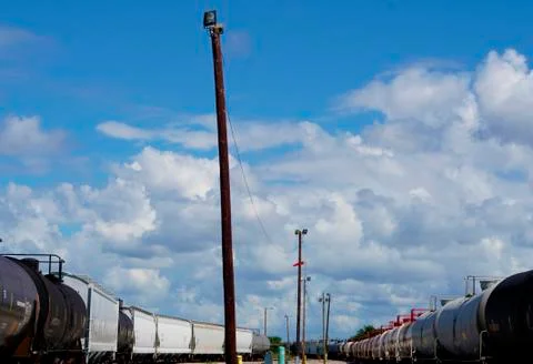Trains in Yard Stock Photos