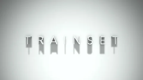 Trainset 3D title animation with shadows on a white background Stock Footage 296002293