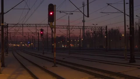 Trainstation at dusk Stock Footage 149218375