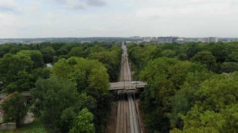 Traintrack in forest Stock Footage 141751229