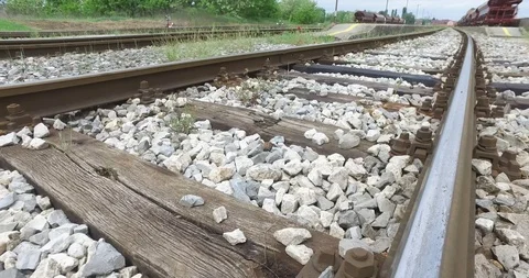 Traintracks on station Stock Footage 109535100