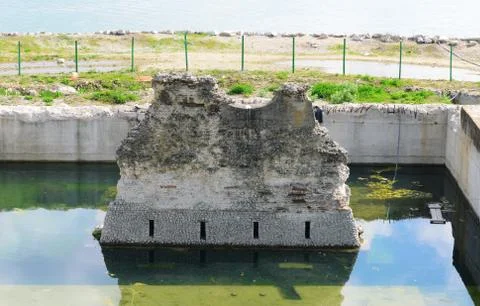 Trajan bridge remains Stock Photos