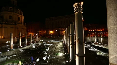 Trajan Forum of Rome Stock Footage 53257014