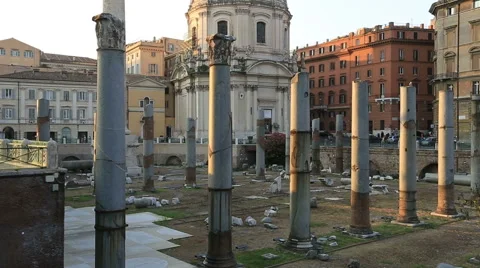 Trajan Forum of Rome Stock Footage 53260554