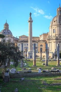 Trajan's Column Rome Stock Photos
