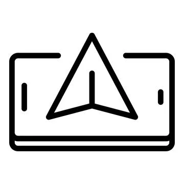 Trajectory plane icon outline vector. Path launch Stock Illustration
