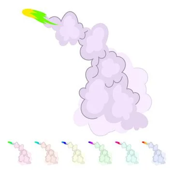 Trajectory rocket smoke trail vector cartoon graphic Stockillustratie
