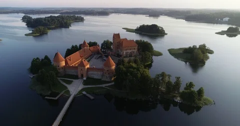 Trakai aerial view Stock Footage 95065385
