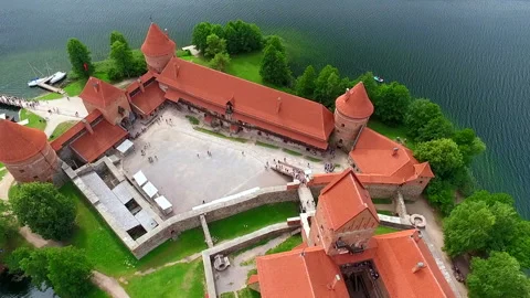 Trakai castle from above, Lithuania Stock-Footage 139770873
