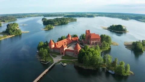 Trakai Castle in Lithuania Stock Footage 261183151