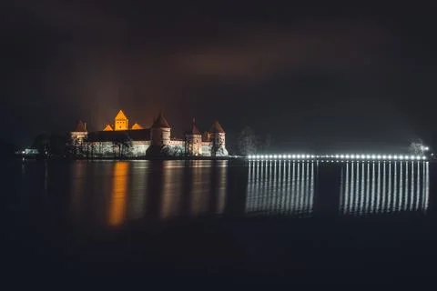 Trakai Castle at Night Фото