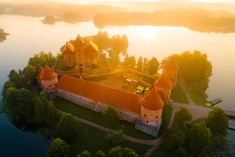 Trakai castle at the sunrise Foto stock