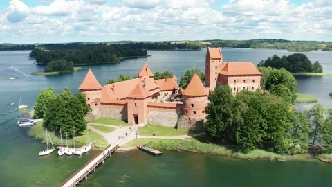 Trakai dronas Stock Footage 261183858