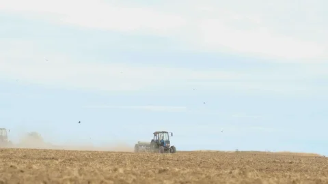 Trakror work in field Stock Footage 122281994