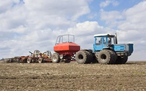 Traktor on the field Stock Photos