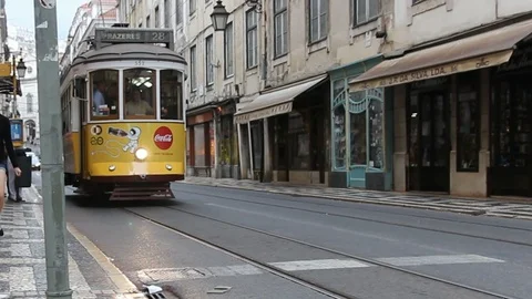 Tram 28 - Lisbon Stock Footage 96178378