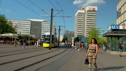 Tram at Alexanderplatz, Berlin Stock Footage 79903696