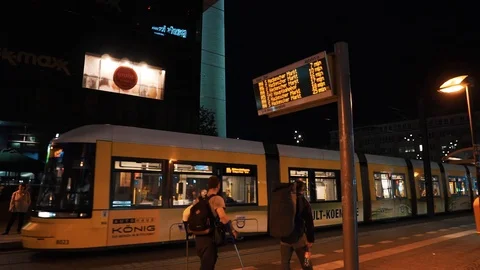 Tram At Alexanderplatz Berlin Stock Footage 96153027