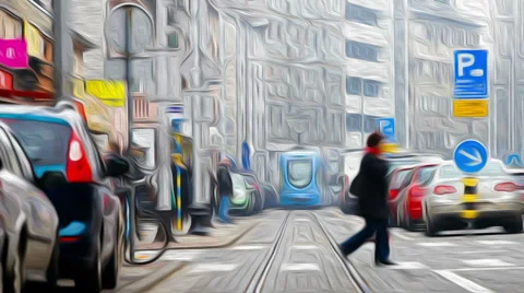 Tram approaching Vídeos de archivo 33718494