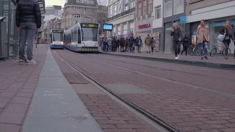Tram arrival Stock Footage 85316527