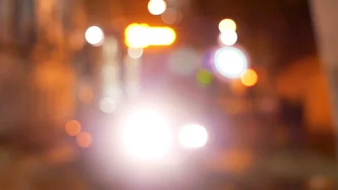Tram autumn evening Stock Footage 81325784
