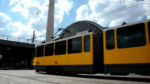 Tram berlin alexanderplatz Stock Footage 8679457