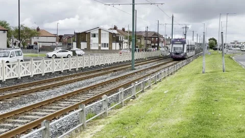 Tram in blackpool Stock Footage 167922954