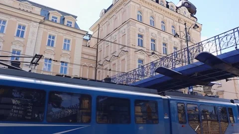 Tram in the city Stock Footage 137525107