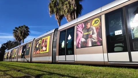 Tram in the city of Nice. Stock Footage 300103727