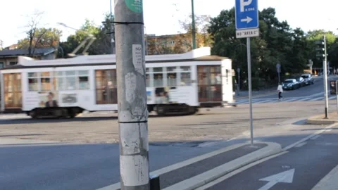 Tram Crossing 스톡 동영상 205300552