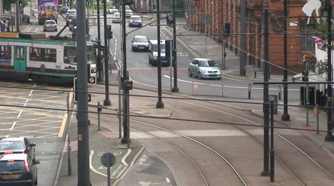 Tram Crossing Road Видео 1062991