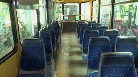 Tram Depot: A Second Life for Old Swiss Trams. Stock Footage 342063385