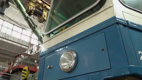 Tram Depot: A Second Life for Old Swiss Trams. Stock Footage 342063535