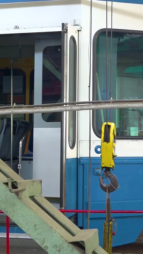 Tram Depot - Vertical Video Stock Footage 342111372