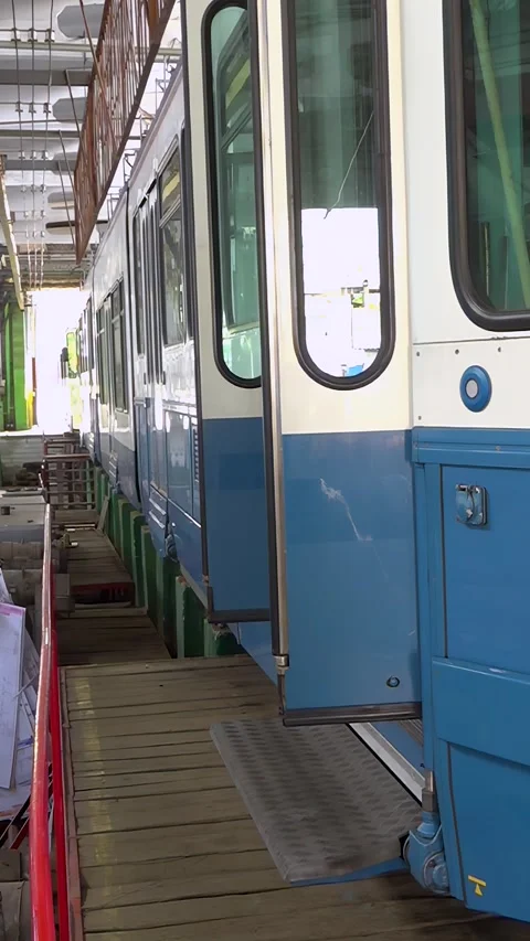 Tram Depot - Vertical Video Stock Footage 342111377