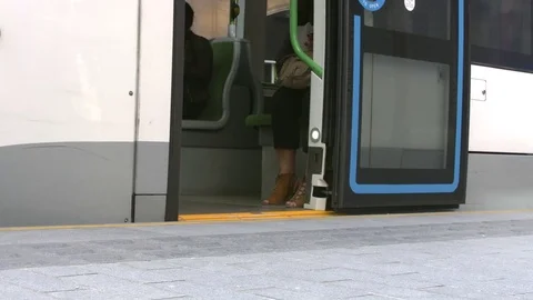 Tram Door Closing Stock Footage 78682567