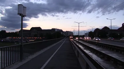 Tram in Dresden Stock Footage