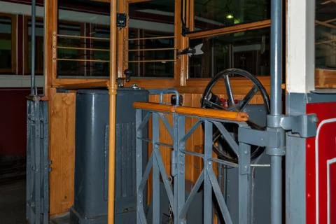 Tram driver's cab. Stock Photos