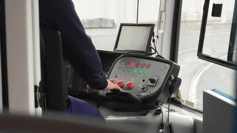 Tram driver's job Video stock 334772098