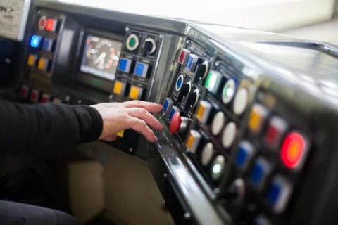 Tram driving buttons Stock Photos