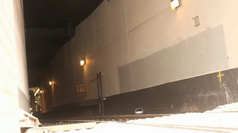 Tram exiting station Stock Footage 10689315