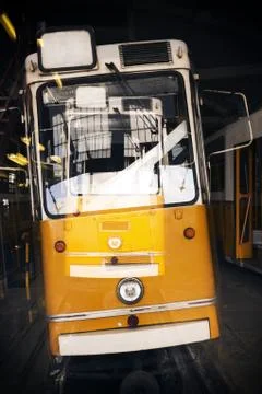 Tram in garage Stock Photos
